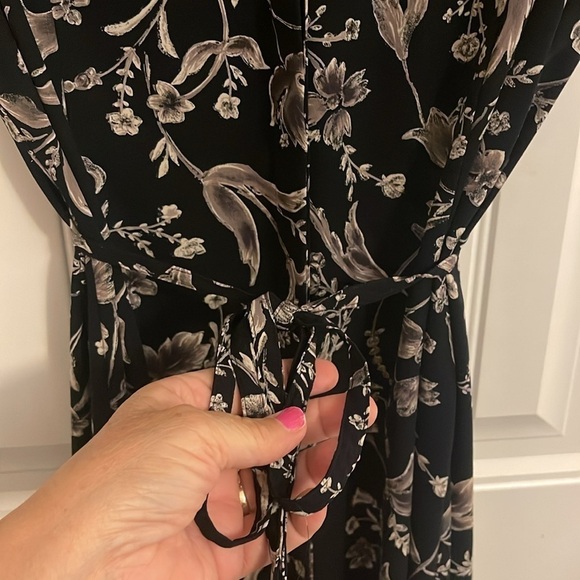 Norton‎ McNaughton Woman’s S  Shift Dress Multicolor Black Floral Maxi belted - Picture 5 of 13